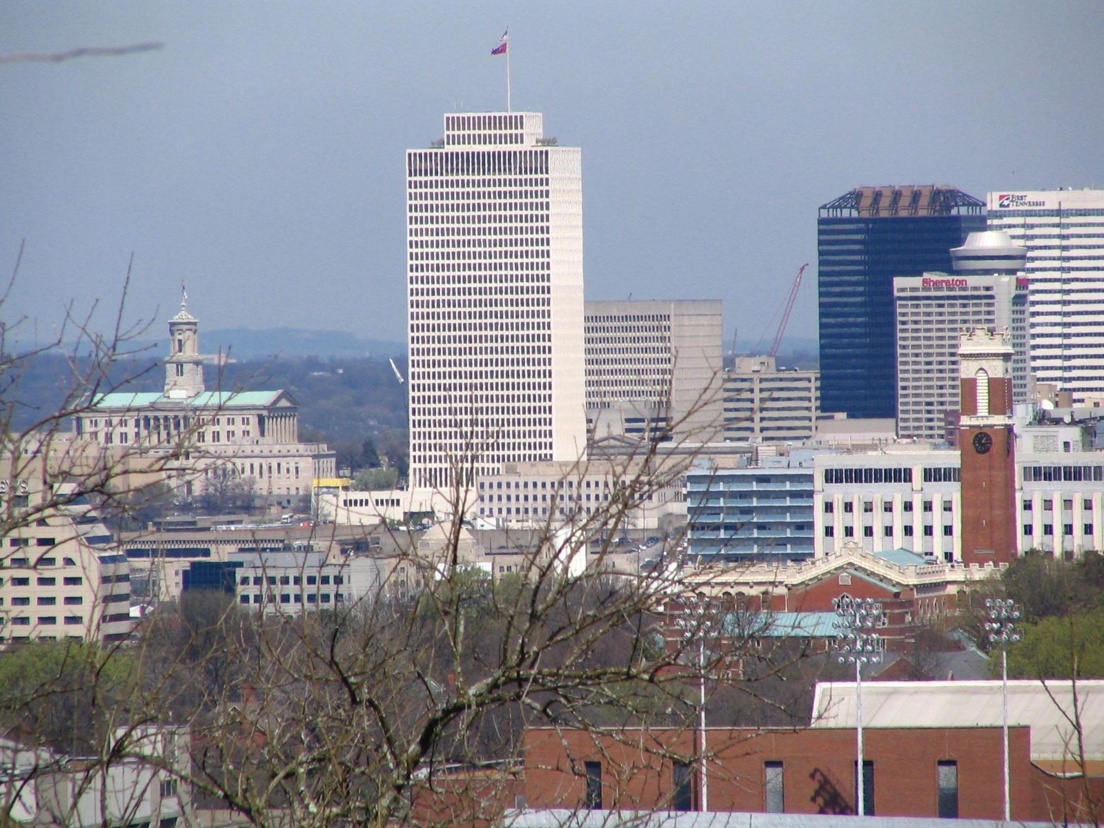 Downtown Nashville skyline seen from Love Circle