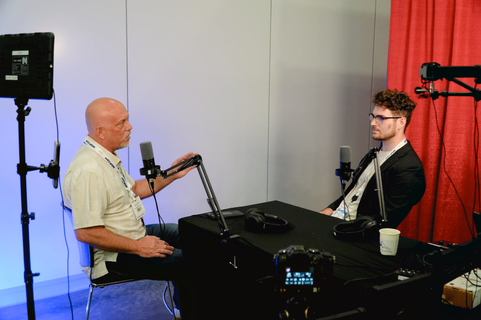 Podcast interview being recorded on the Gadget Repair Expo show floor